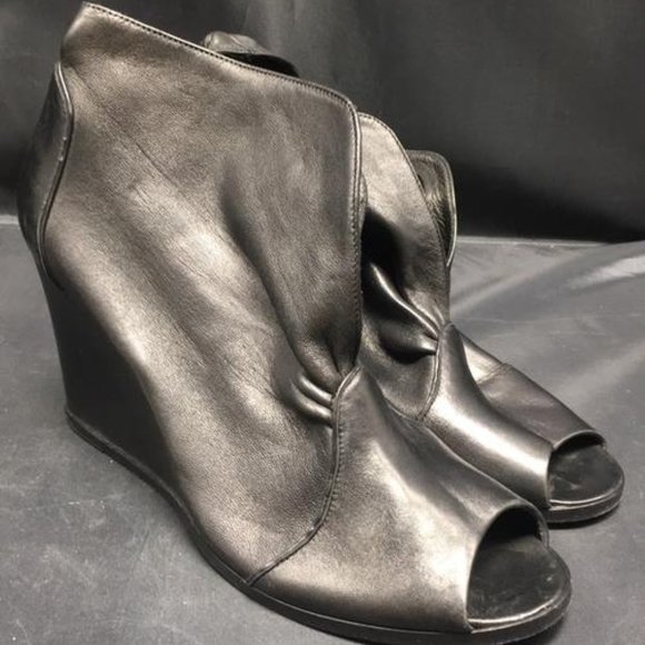 Sigerson Morrison Black Belle By Maxim Boots Wedge - Picture 3 of 12